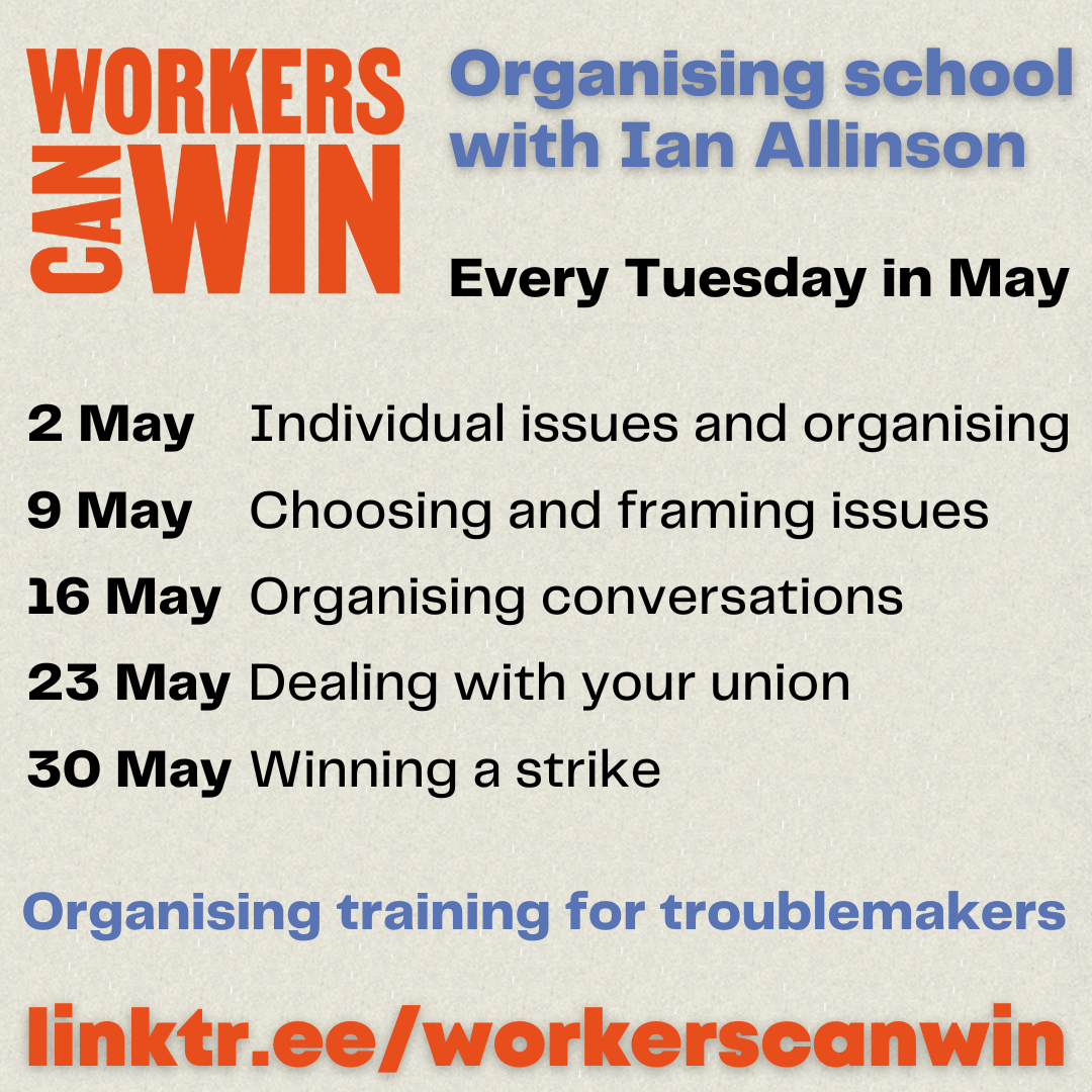 Workers Can Win organising school with Ian Allinson