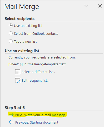 Screenshot leaving step 3